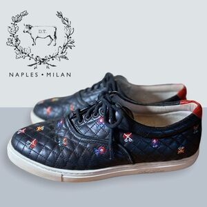 Del Toro Men's Black Quilted Leather Sneakers 11